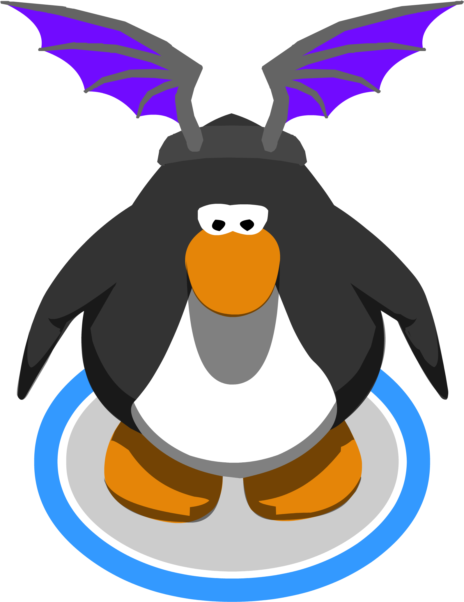 Purple Bat Wings In-game - Club Penguin Vuvuzela (1632x2064), Png Download
