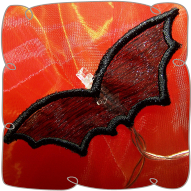 3d Bat Wings String Lights - Machine Embroidery (400x400), Png Download