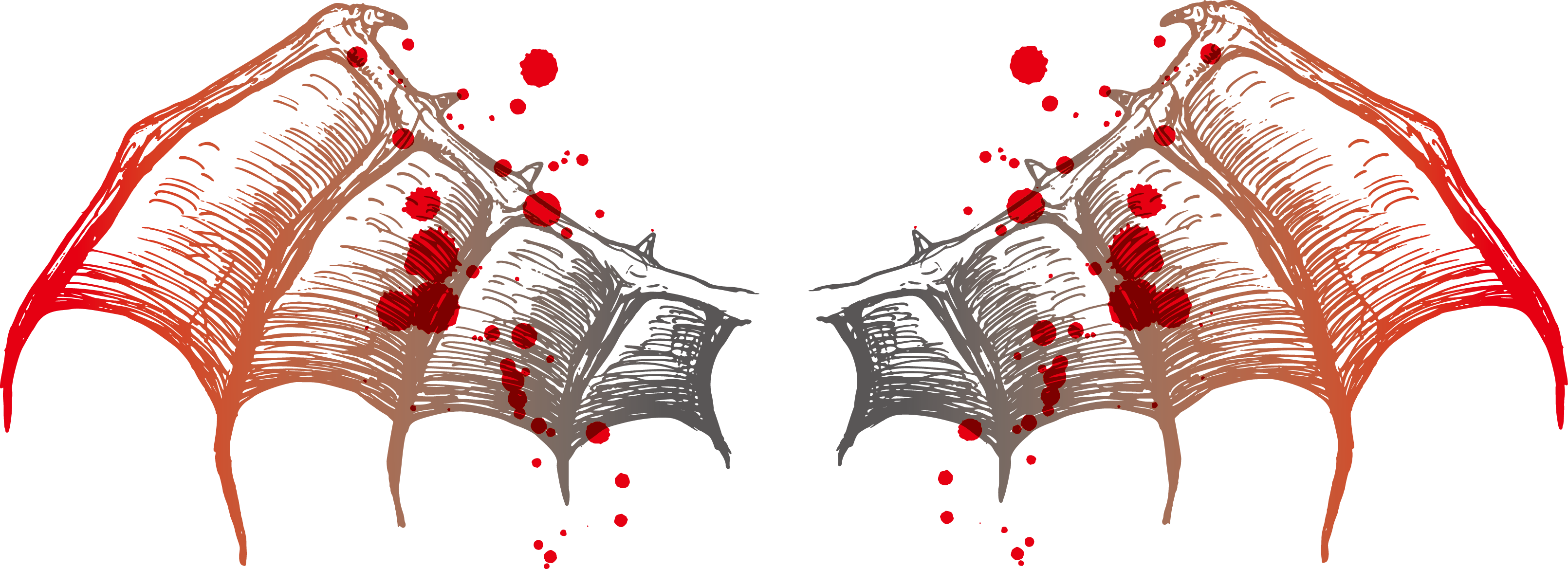Bat Wing Euclidean Vector - Alas De Demonio Para Dibujar (3221x1169), Png Download