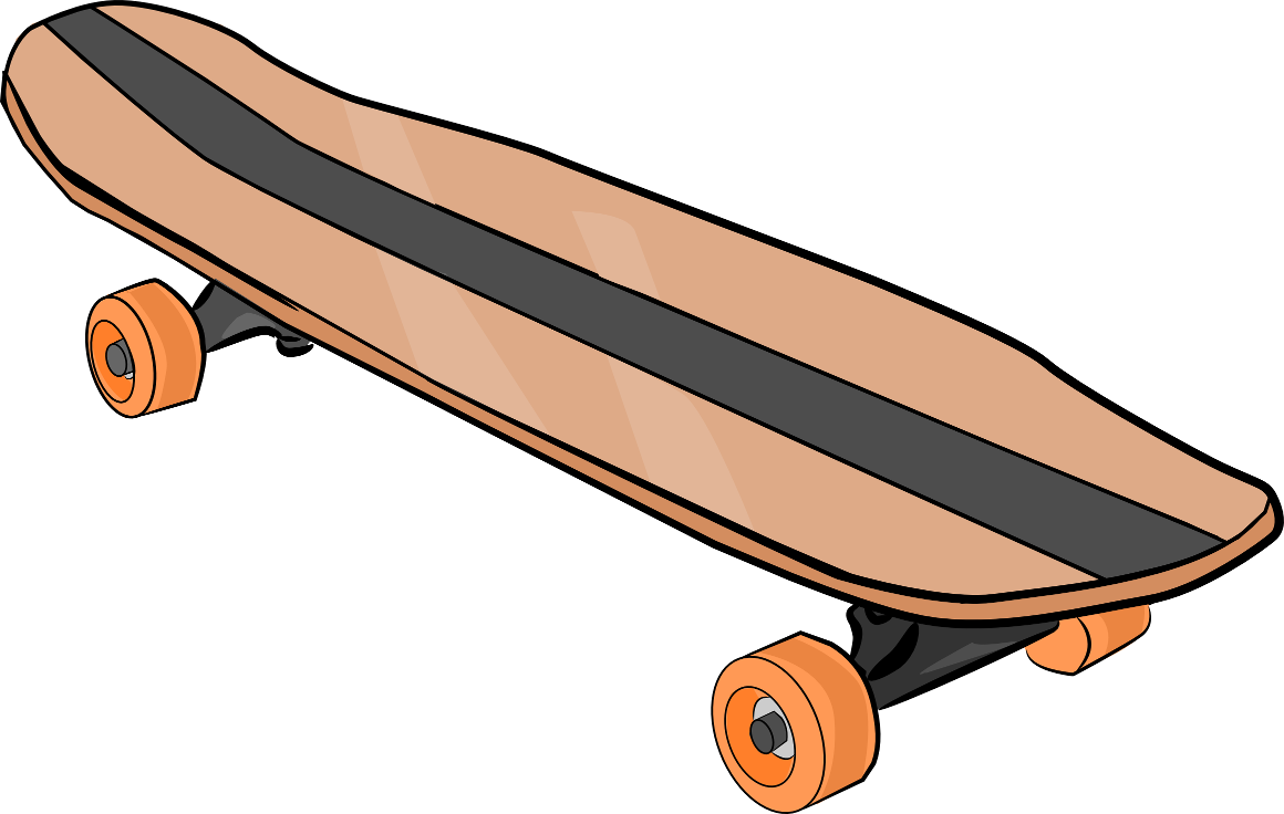 Skateboard Clipart Clip Black And White Library - Clip Art Skateboard (1160x736), Png Download