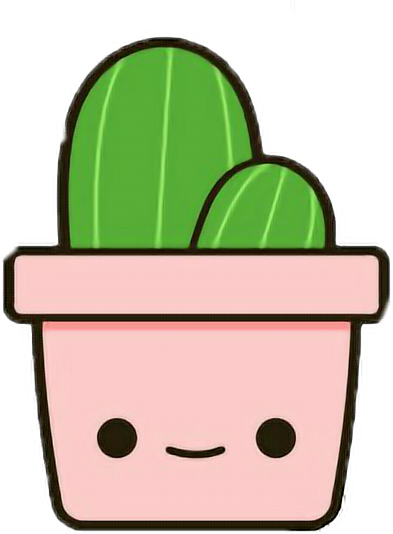 Cartoons Cactus Kawaii Nature Derpy Derp Freetoedit - Cute Cactus Transparent (556x756), Png Download