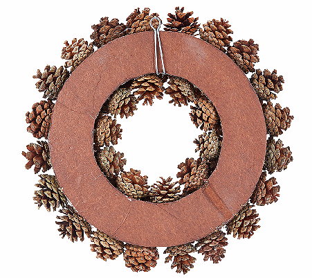 Ed On Air 14" Rustic Mixed Pinecone Wreath By Ellen (800x505), Png Download