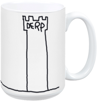 The Derp Tower Mug - Mug (384x408), Png Download