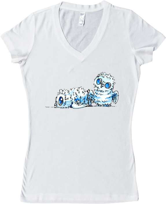 Owls Women's V-neck - Active Shirt (852x762), Png Download