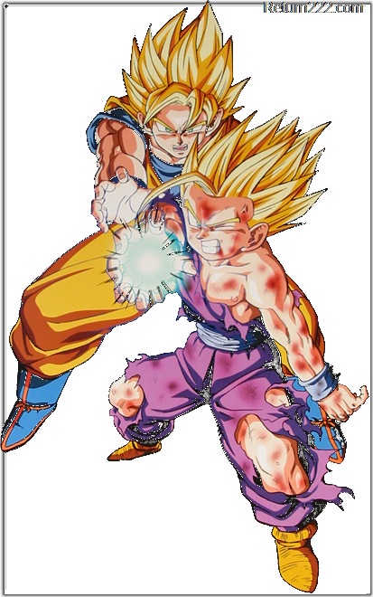 Goku Gohan Kamehameha For Kids - Father And Son Dragon Ball Z (413x660), Png Download