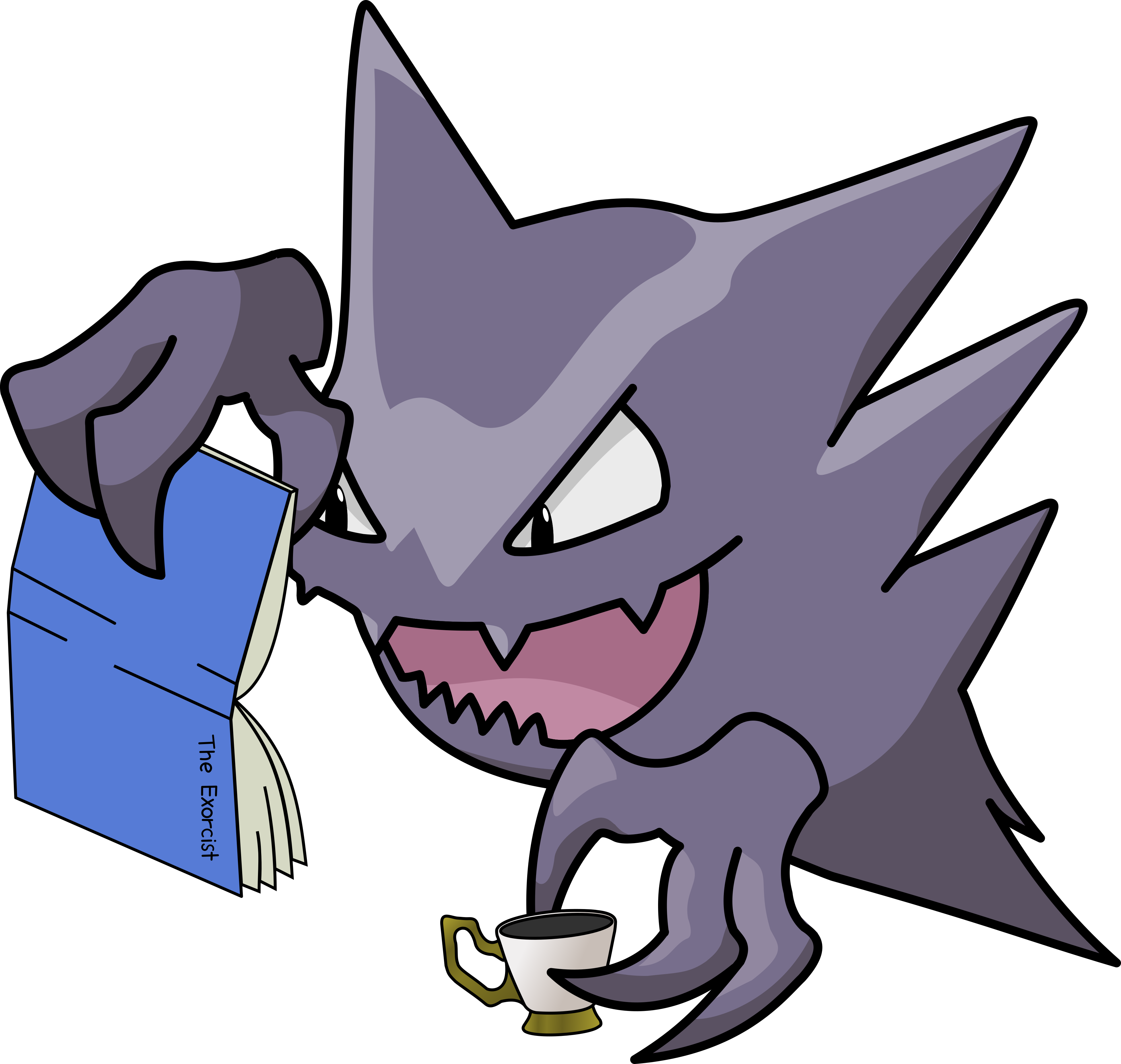 Art[fanart] Haunter Relaxing - Pokémon (3906x3709), Png Download