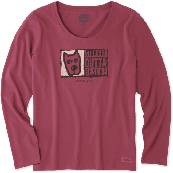 Women's Straight Outta Rescue Long Sleeve Crusher Scoop - Long-sleeved T-shirt (570x570), Png Download