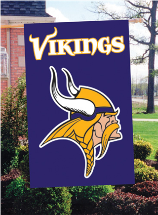Minnesota Vikings Applique Banner Flag (434x434), Png Download