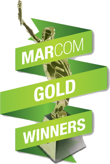 Hot Dog Marketing Won A 2015 Marcom Award For Its Branding - Marcom Gold Winner (383x569), Png Download