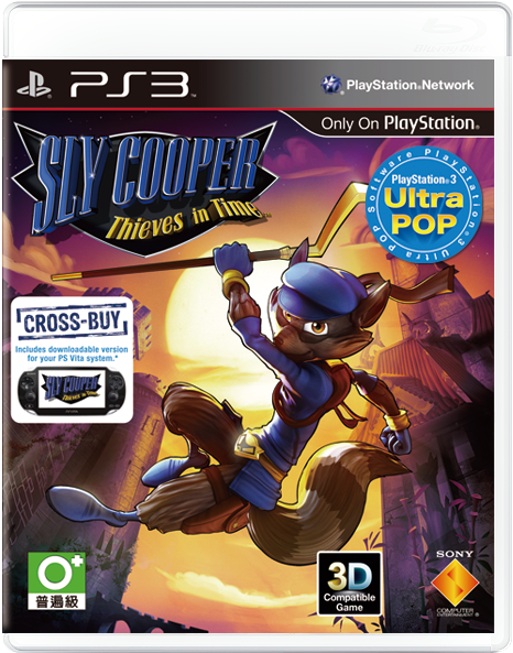 Product Outline - Sly Cooper: Thieves In Time Playstation 3 Ps3 (514x643), Png Download