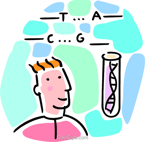 Scientist With Test Tube And Dna Royalty Free Vector - Human (480x469), Png Download