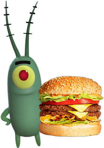 Plankton - Hamburger (500x500), Png Download