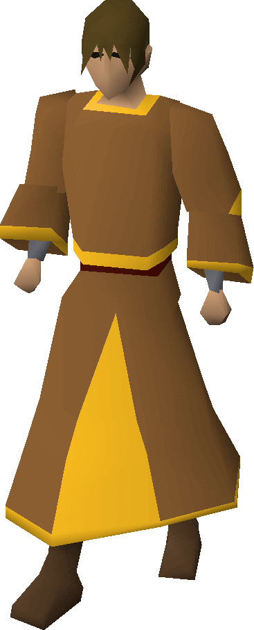 Gold-trimmed Monk& - Osrs Monk Robes G (367x907), Png Download