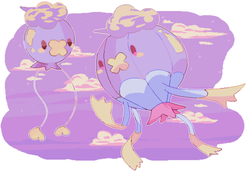 Pastel, Pixel, And Pokemon Image - Drifloon (500x364), Png Download