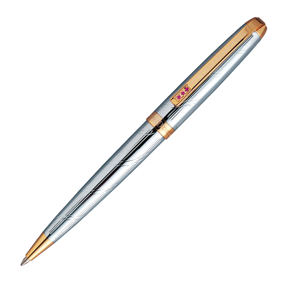 Alain Delon Monarch Chrome Plate With 22k Gold Trim - Best Pens (934x934), Png Download