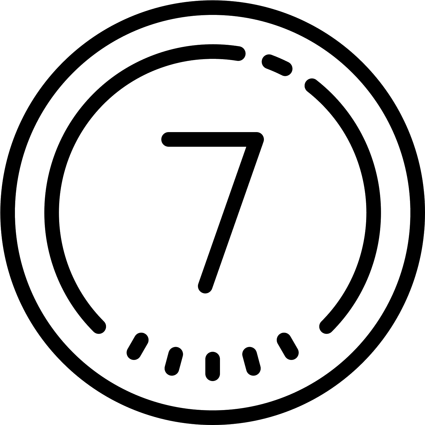 Eingekreiste 7 Icon - 4 Number Png Icon (1600x1600), Png Download