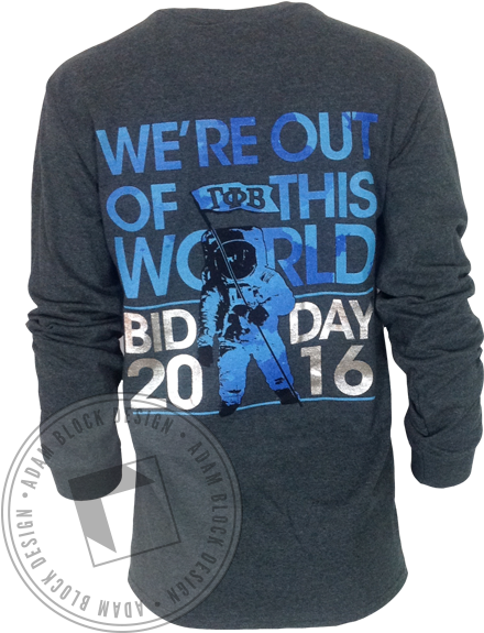 Gamma Phi Beta Galaxy Moon Man Long Sleeve - Long-sleeved T-shirt (464x585), Png Download