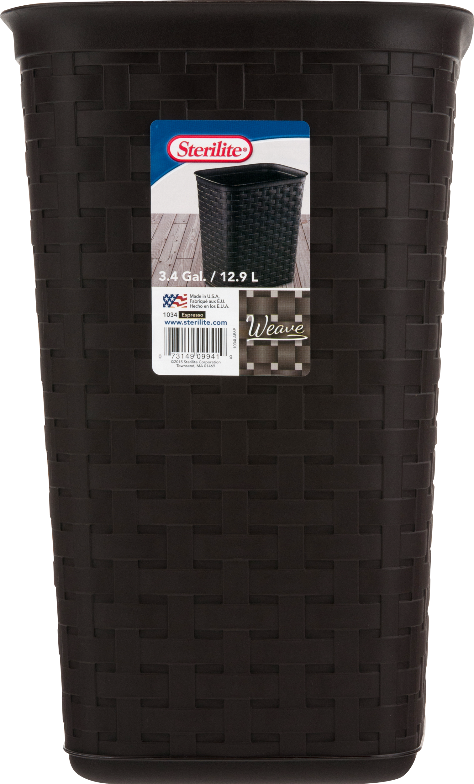 4 Gal Weave Wastebasket, Espresso (1512x2500), Png Download