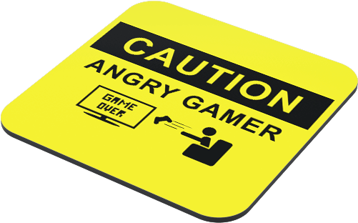 Angry Gamer Coaster - Video Game (500x500), Png Download