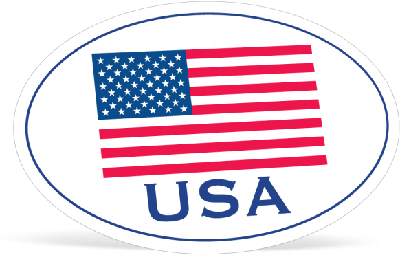 Oval American Flag Decals - American Flag (600x600), Png Download