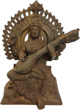 Standing Saraswati With Swan - New York City (300x400), Png Download