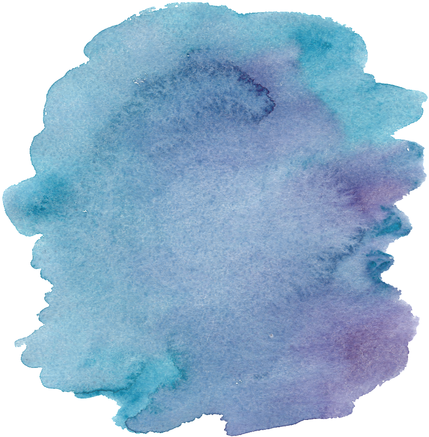 Purple Blue Hand Painted Watercolor Rendering Cartoon - Watercolor Painting (1024x1024), Png Download