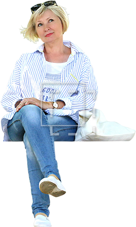 Parent Category - Woman Sitting Bench Png (450x450), Png Download