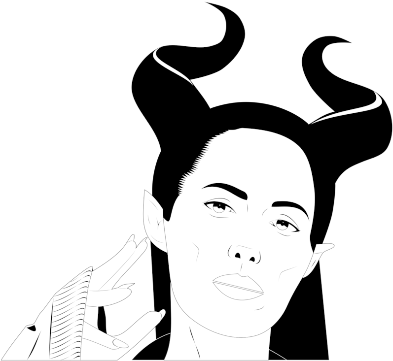 Drawing Maleficent Horn Eye Computer Icons - Vector Graphics (1001x750), Png Download