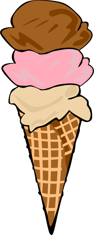 Fast Food, Desserts, Ice Cream Cones, Waffle, Triple - 3 Scoop Ice Cream Cone (320x800), Png Download