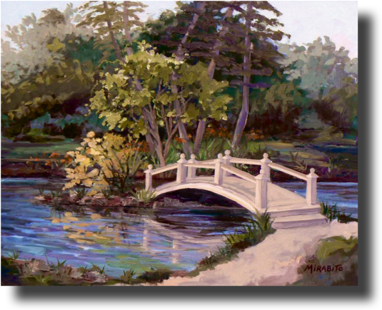 Wooden Bridge In Summer 24 X - Bridge (554x454), Png Download