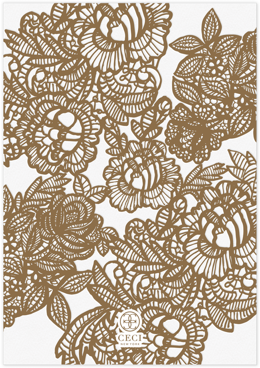 Lace Invitation Back - Paisley (1200x1200), Png Download