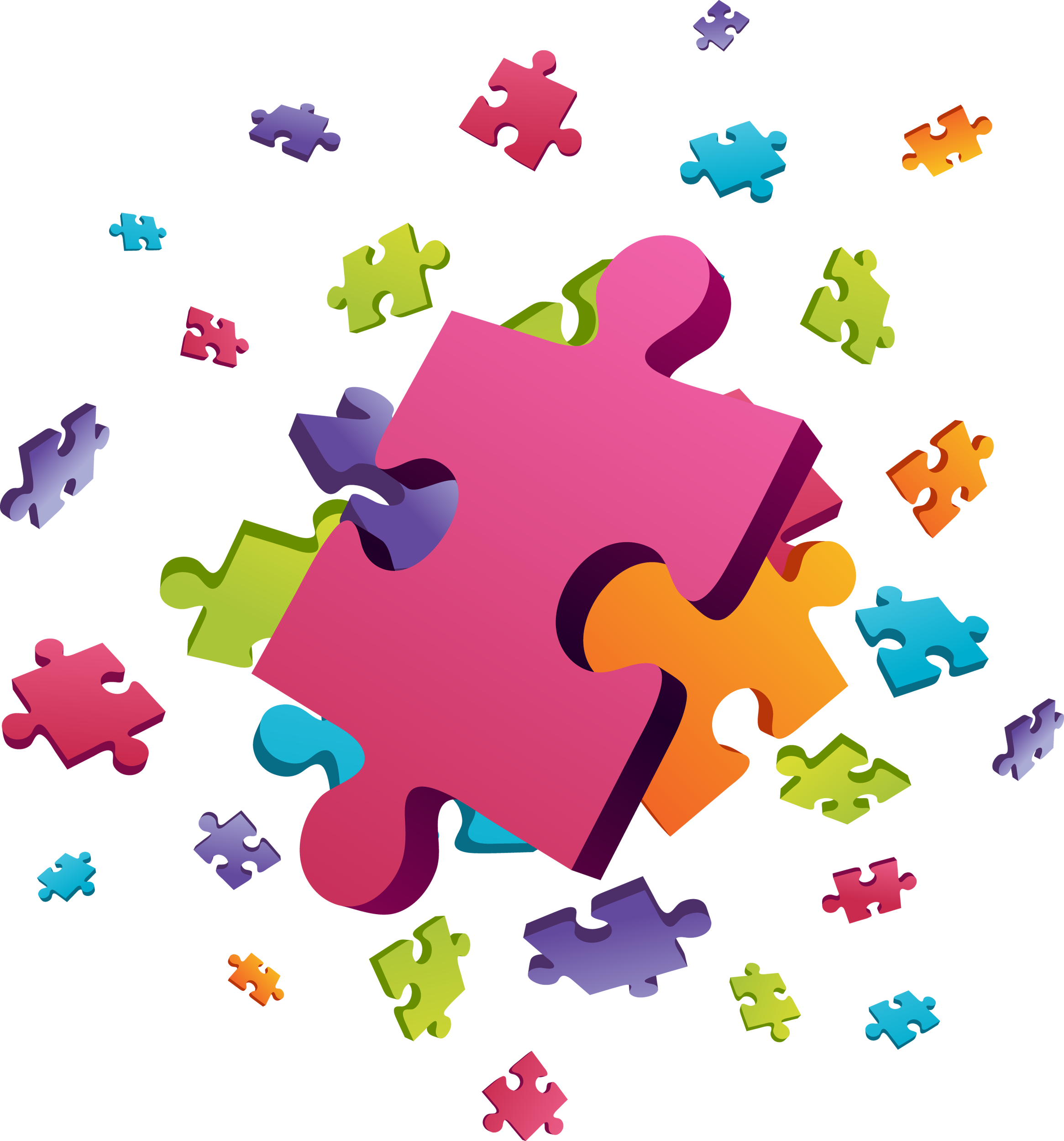 Image Transparent Accents Clipart Dtp - Puzzles Clipart Png (2331x2500), Png Download