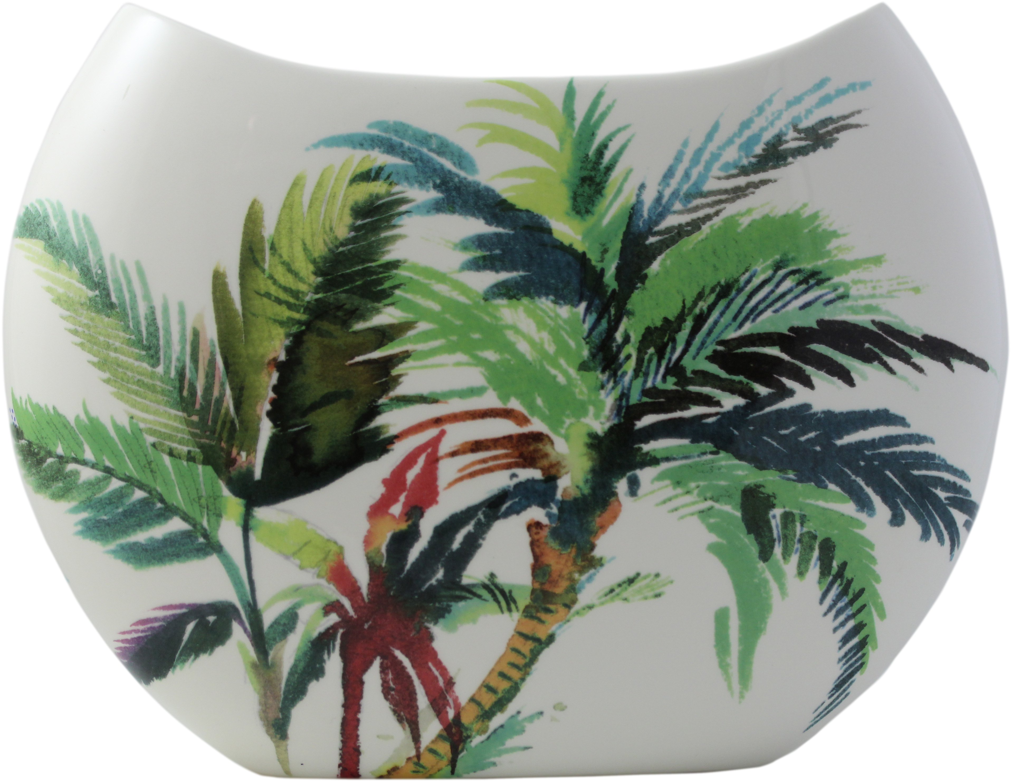 Halfmoon Vase - Large - Gien Jardins Extraordinaires Vegetal Halfmoon Vase (3832x2967), Png Download