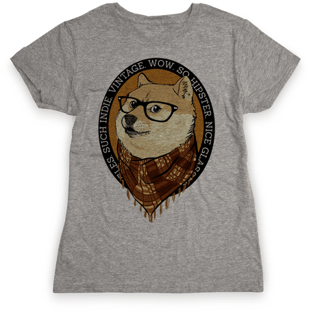 Hipster Doge Womens T-shirt - If It Requires Pants Or A Bra It's Not Happening T-shirt: (484x484), Png Download