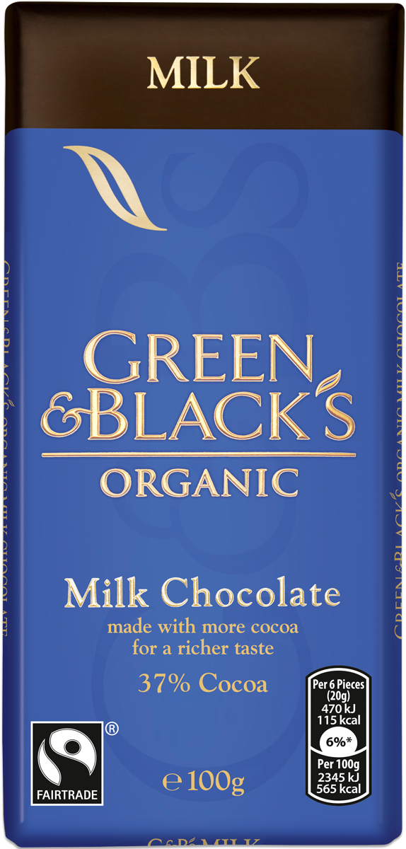 G&b's Milk 100g Bar - Green & Black's Organic - Milk Chocolate, 100g (1200x1200), Png Download