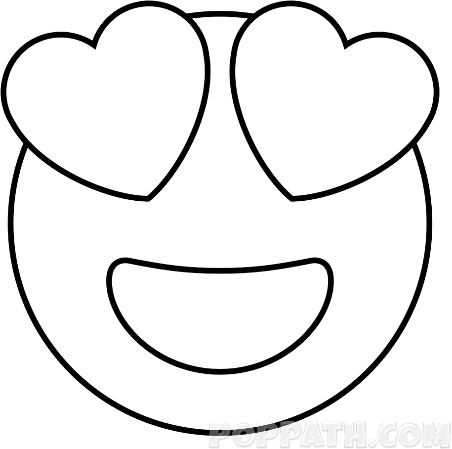 Now Feel Free To Share Your Happiness With Everyone - Heart Eye Emoji Drawing (1000x1000), Png Download