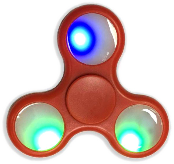 Led Fidget Spinner Png High-quality Image - Red Led Fidget Spinner (600x564), Png Download