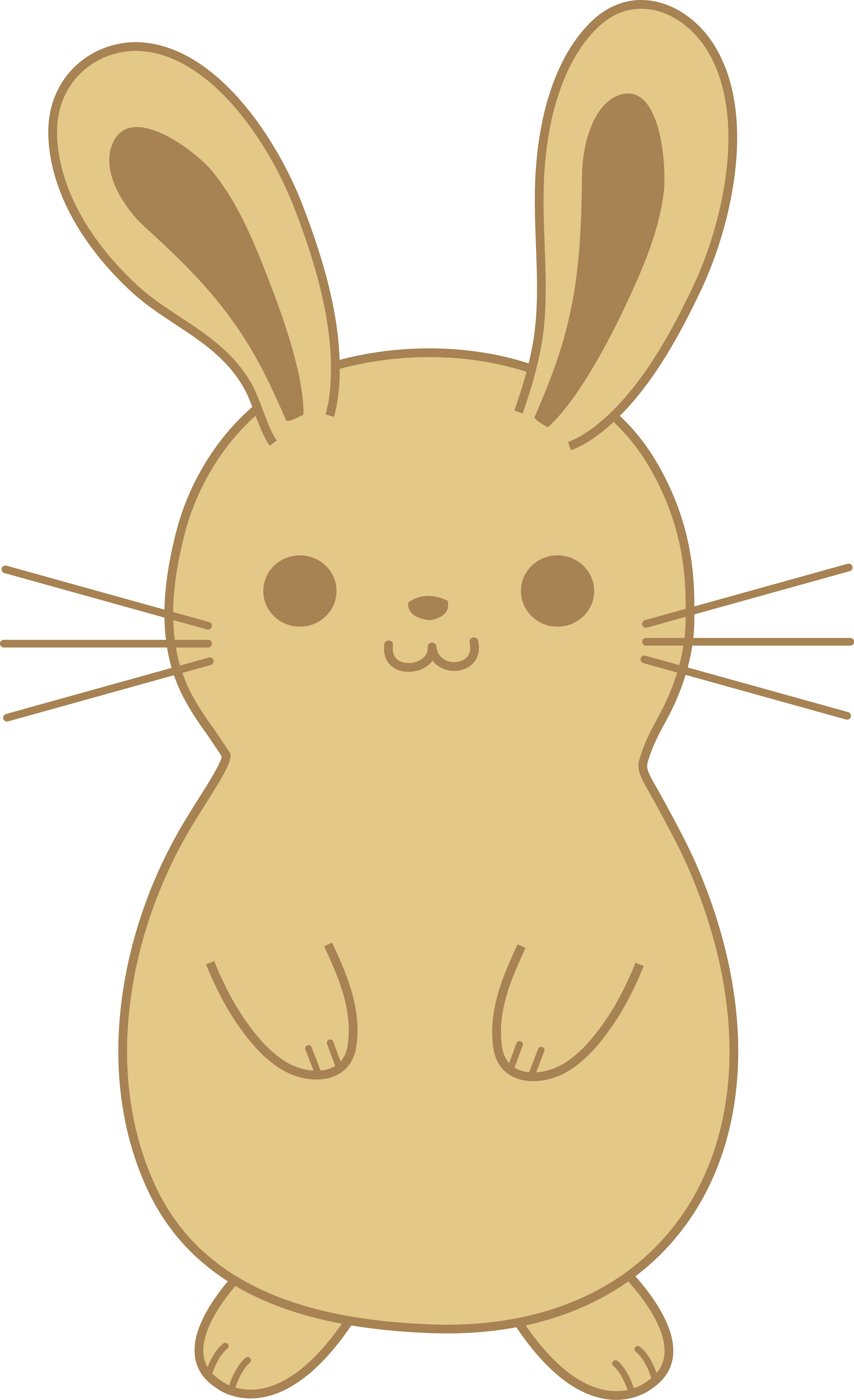 Cute Brown Bunny Rabbit - Cute Bunny Drawing Png (3250x5328), Png Download