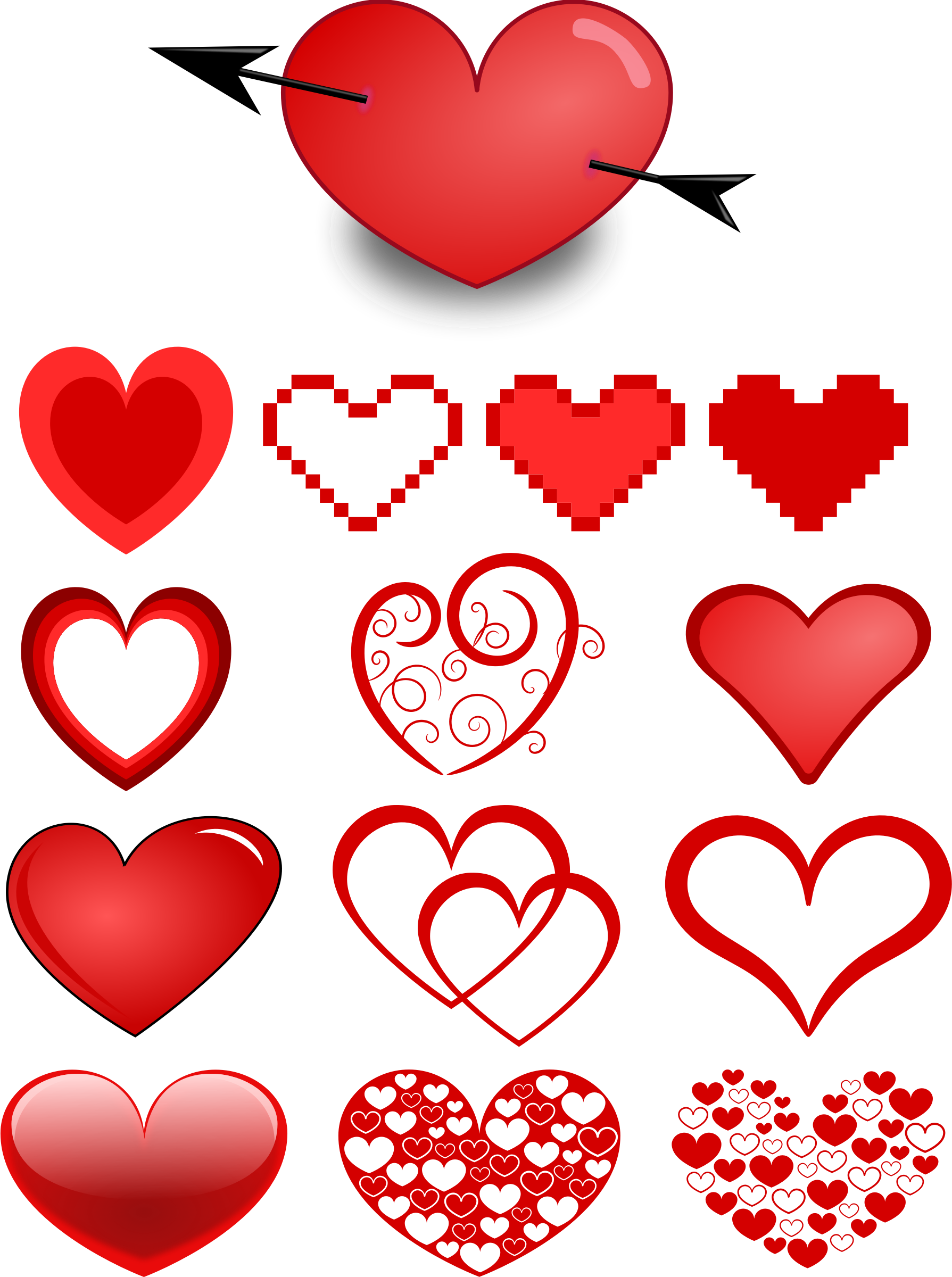 This Free Icons Png Design Of Variety Of Hearts (1789x2400), Png Download