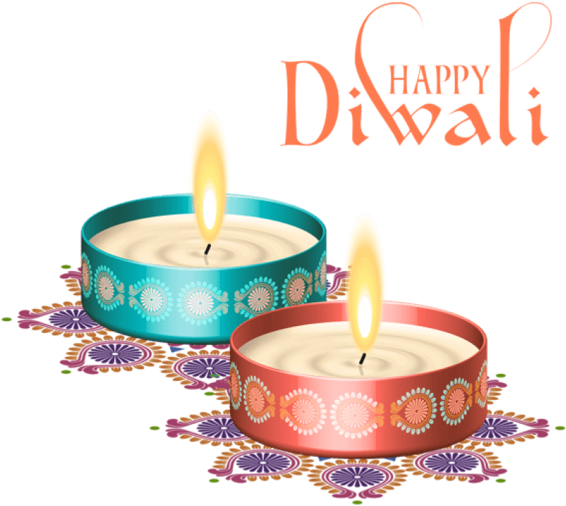 Happy Diwali Nice Candles Png Clipart Image - Happy Diwali Png (600x531), Png Download