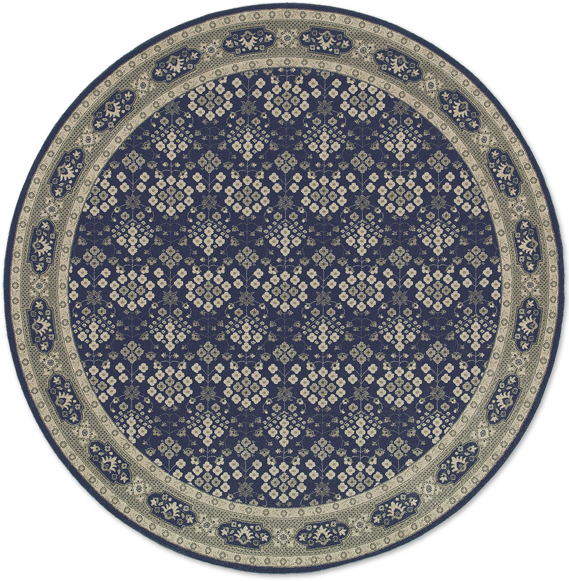 80333 - Main - Pemberly Row 7'10" Round Machine Woven Rug In Navy (1126x1148), Png Download