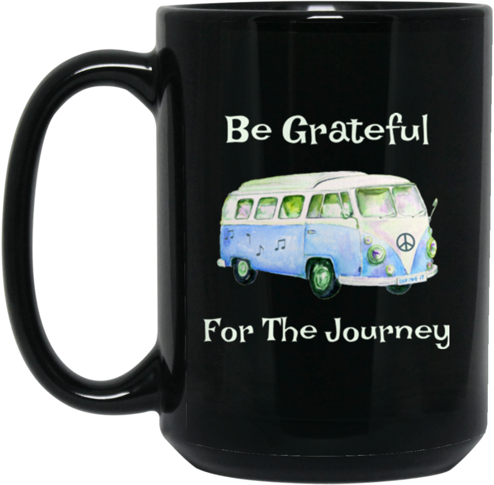 Vw Bus Be Grateful For The Journey 15 Oz - Mug (1024x1024), Png Download