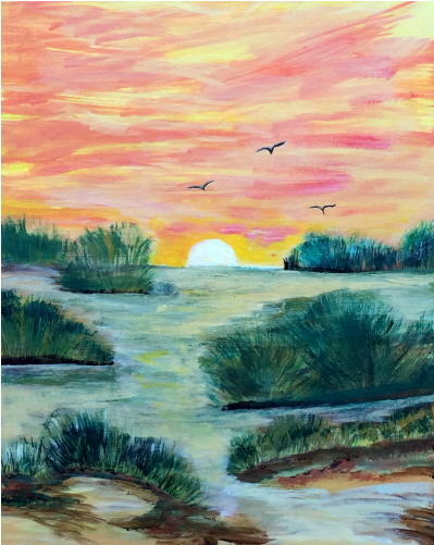 Joseph's Beach - Painting (500x500), Png Download