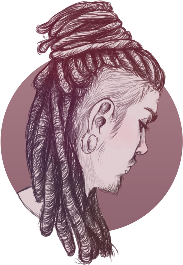 Dreads By Cynvii On Deviantart Clip Art Free Download - Dreads Drawing (730x1095), Png Download