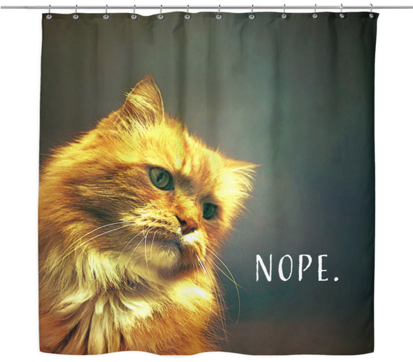 Cat Nope Shower Curtain - Kitten (600x600), Png Download