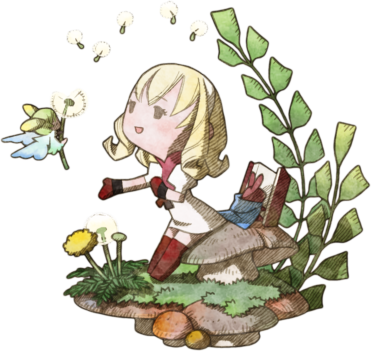 Aire Fairy - Final Fantasy 4 Heroes Of Light Aire (1266x1196), Png Download