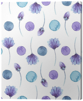 Watercolor Blue Flowers And Confetti Seamless Pattern - Vinyl Wall Mural (400x400), Png Download