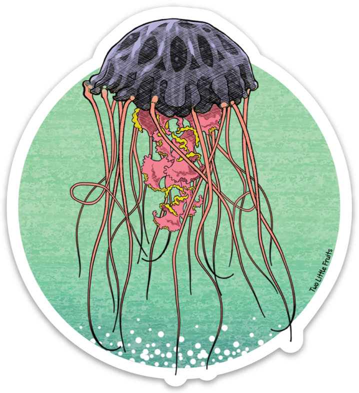 Jellyfish Large Die Cut Sticker, Sticker - Sticker (718x787), Png Download