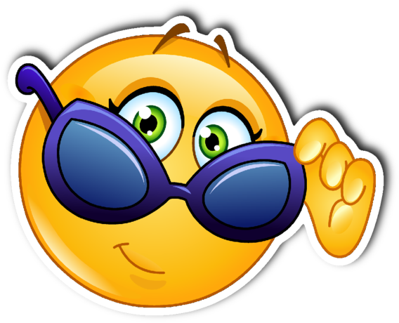 Sunglasses Smiley Emoji Vinyl Die Cut Sticker - Girl Emoji With Sunglasses (600x600), Png Download
