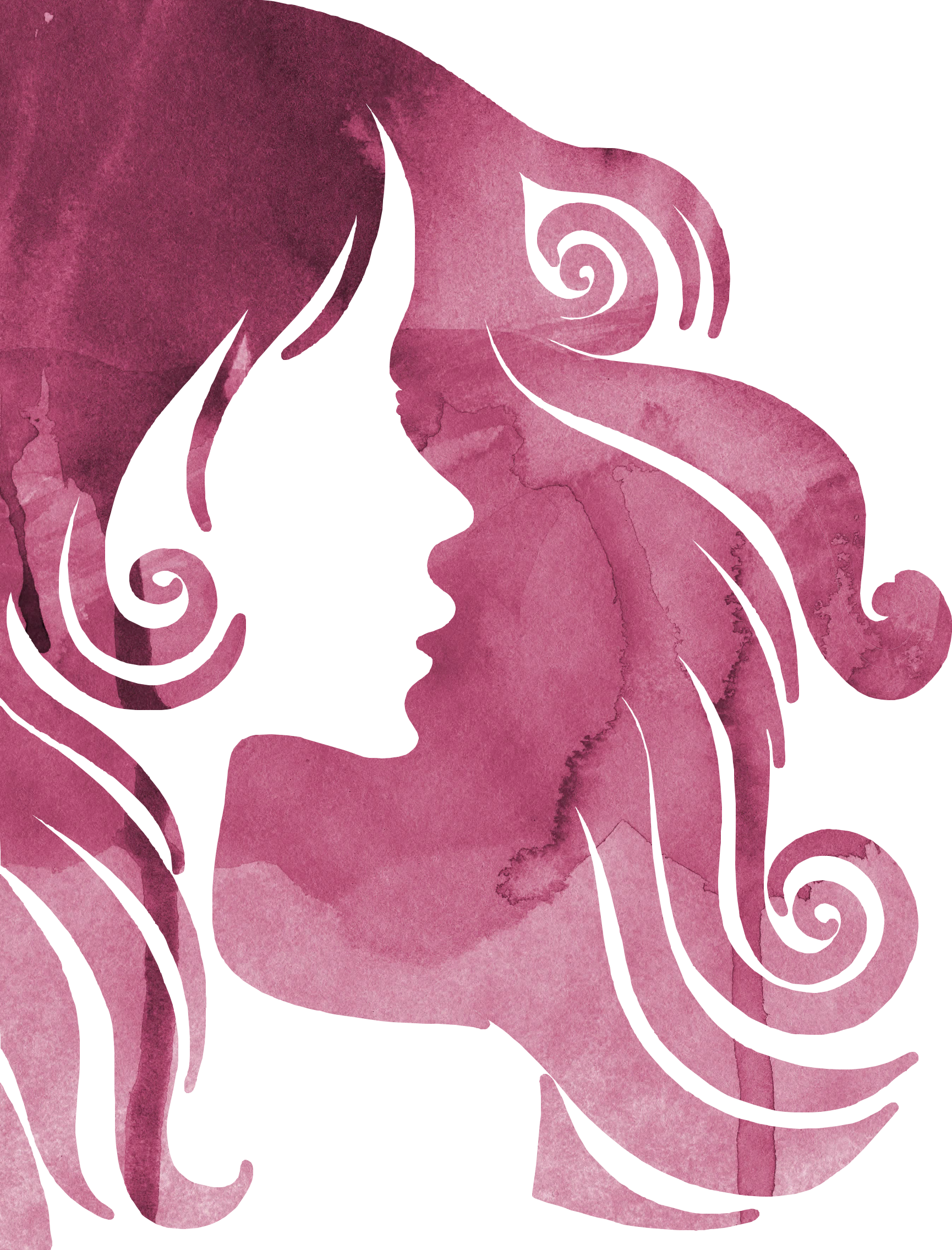 Pink Silhouette Watercolor Woman 930902 - Journal: 160 Page Lined Journal/notebook (1730x2271), Png Download